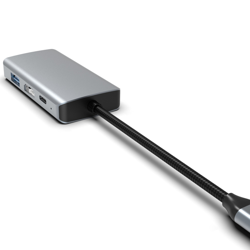 Mini 4 In 1 USB-C Adapter Typ C Hub mit USB 3.0 HDMI VGA USB-C PD-Ladung