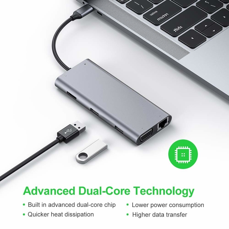 11 Port 11 In 1 USB Typ C Hub 10 Gbps USB C Docking Station Plug And Play Software Integration