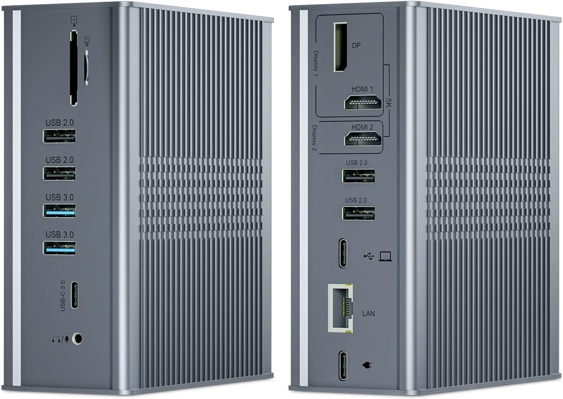 16 Ports Displaylink USB C Hub Dual 4k 60hz 10Gbps USB-Desktop-Dockingstation