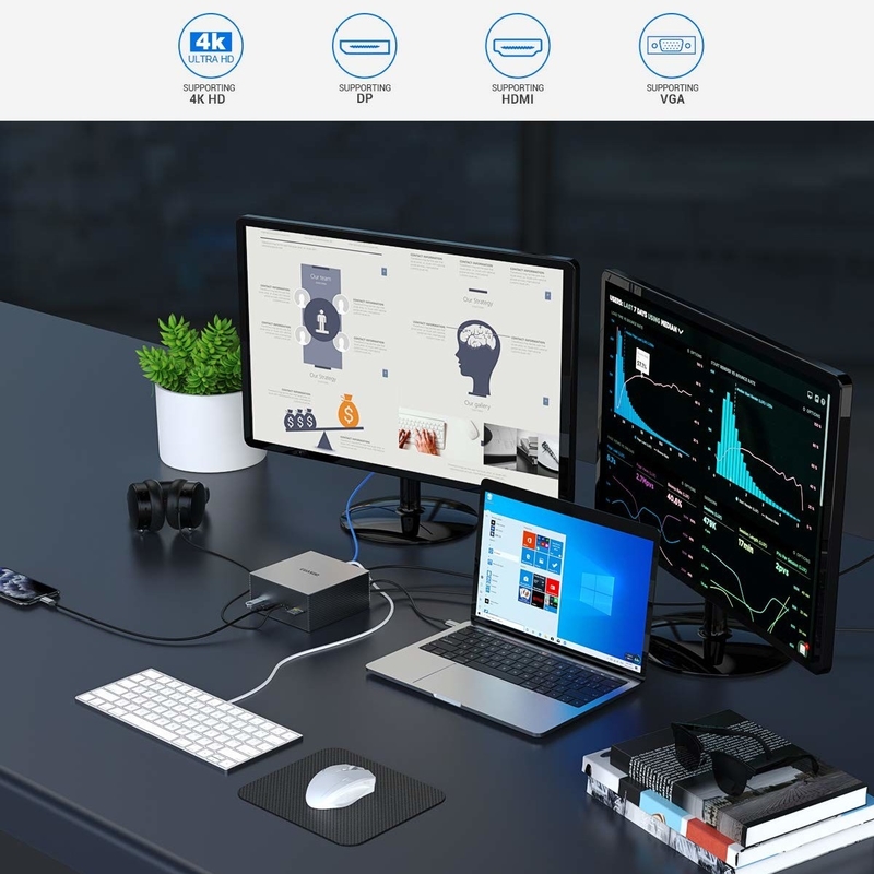 16 in 1 USB-C-Hub Typ-C bis PD HDMI USB3.0 USB2.0 USB-C SD TF RJ45 Docking Station