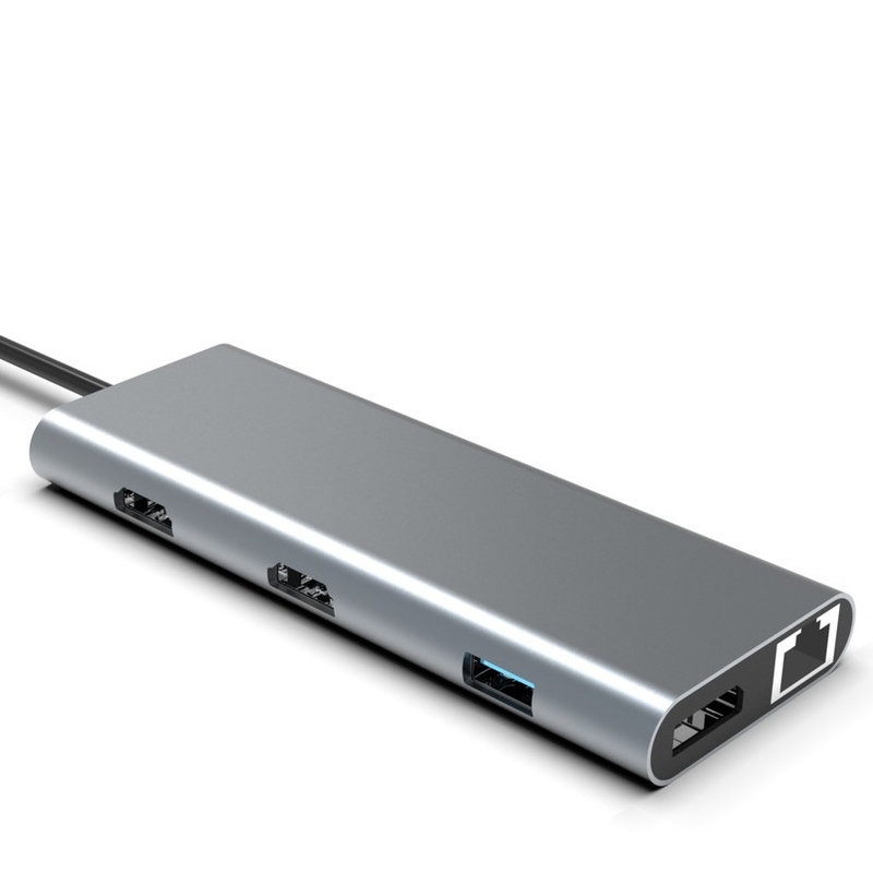 Typ C USB Hub Ethernet Docking Station Erweitern Macbook Konnektivität grau für für Laptop