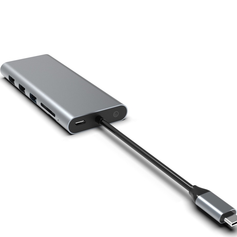 Typ C USB Hub Ethernet Docking Station Erweitern Macbook Konnektivität grau für für Laptop