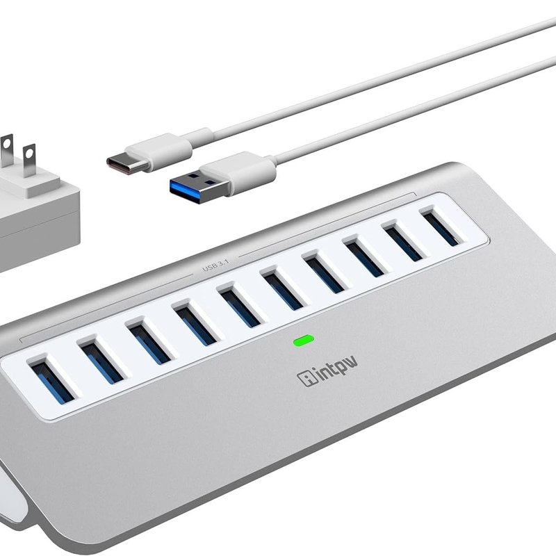7-in-1 USB-A Hub mit DC JACKI USB 3.0 Typ A 10 Gbps für Laptop und PC