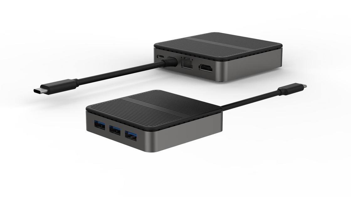 Typ C Quadrat 9 In 1 USB C HUB HD 4K Typ C Docks RJ45 PD 100W 3xUSB 3.0 Docking Sta