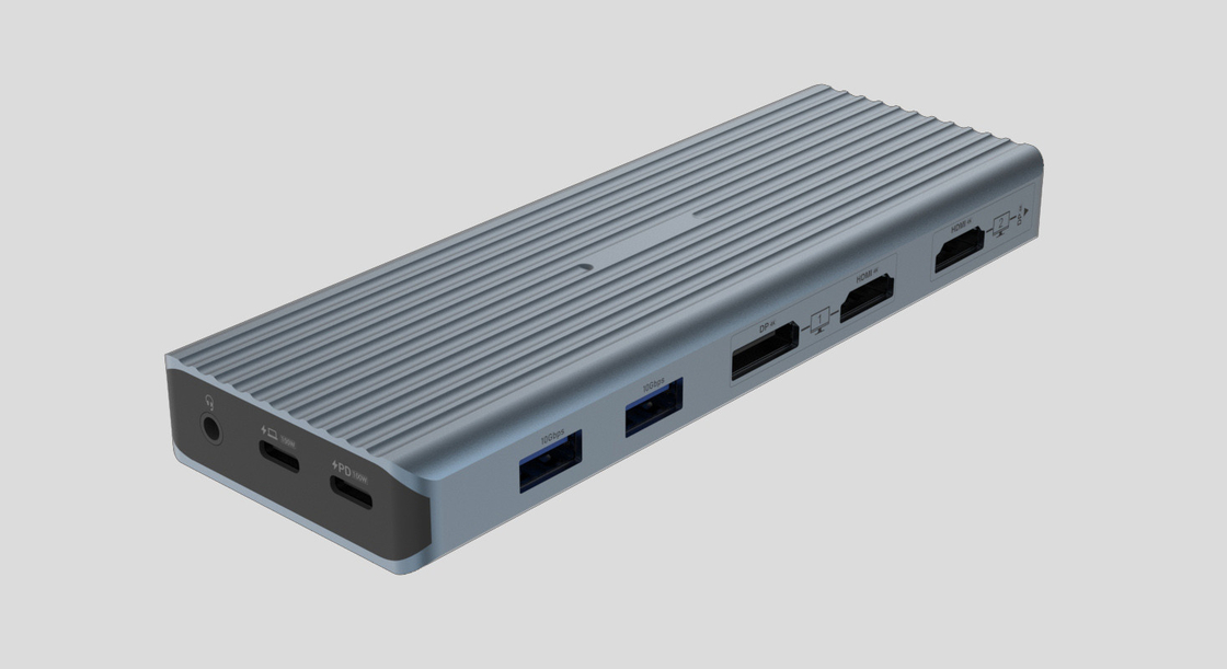 USB 3.1 Typ C bis 9 Ports USB3.0 Hub mit Gigabit Ethernet RJ45 Lan Port Adapter Grau