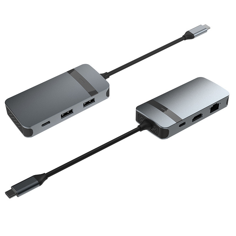 USB-C-Adapter Ethernet Hdmi PD Ladeanschluss USB-C Hub 6-in-1 Typ C-Adapter USB 3.0 2.0 PD-Wandler