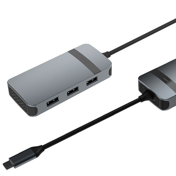 5 in 1 Aluminium-USB-C-Hub mit mehreren Ports 5 Gbps Datenübertragungsgeschwindigkeit 3,5 mm Audio Jack