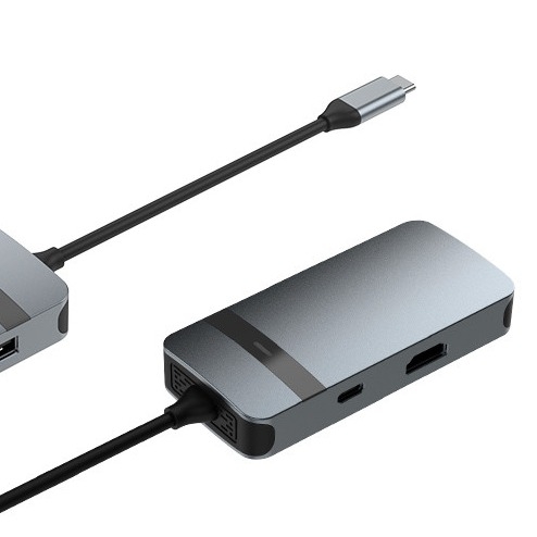 5 in 1 Aluminium-USB-C-Hub mit mehreren Ports 5 Gbps Datenübertragungsgeschwindigkeit 3,5 mm Audio Jack