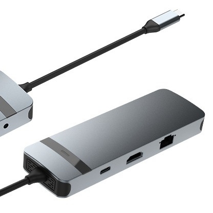 9-in-1-USB-C Hub Docking Station mit 4K HDMI 100W PD USB 3.0 Kartenleser Audio für MacBook