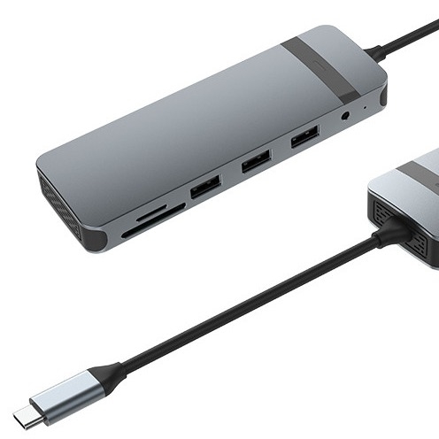 10 in 1 USB C Dock USB Hub mit 4K HDMI USB C zu USB Multiport Adapter für Laptop und Notebook