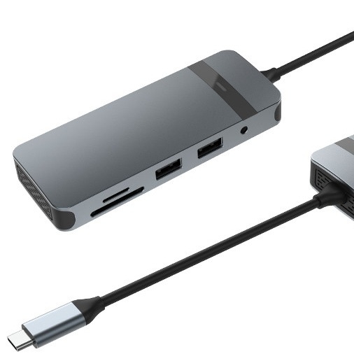 8 in 1 Docking Station USB C Hub Plug and Play mit 4K HDMI RJ45 für Macbook Laptops