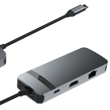 8 in 1 Docking Station USB C Hub Plug and Play mit 4K HDMI RJ45 für Macbook Laptops