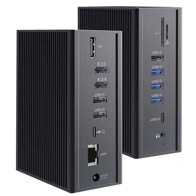 Thunderbolt 3 16 in 1 Typ-C Dual HDMI USB C Docking Station 4K Video