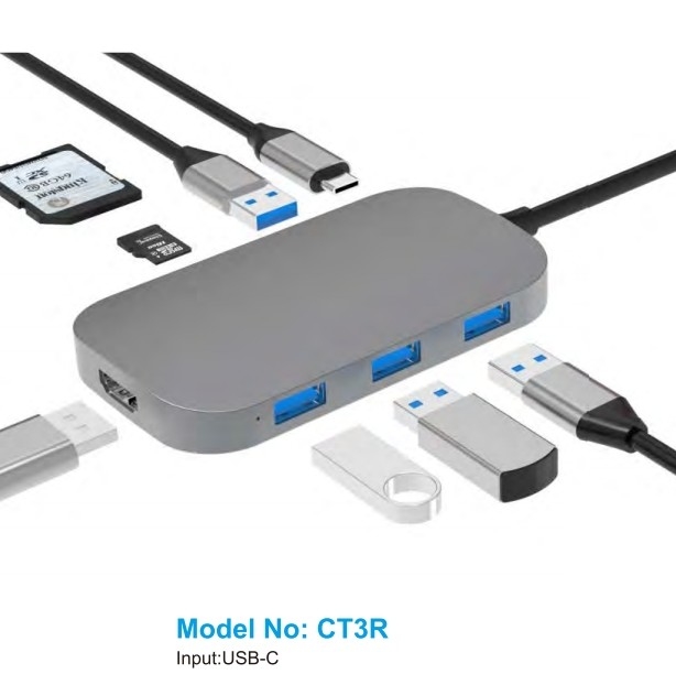 USB-C-Hubs mit PD-Port SD-Kartenleser für Windows MacOS bis zu 10Gbps Datenübertragungsrate