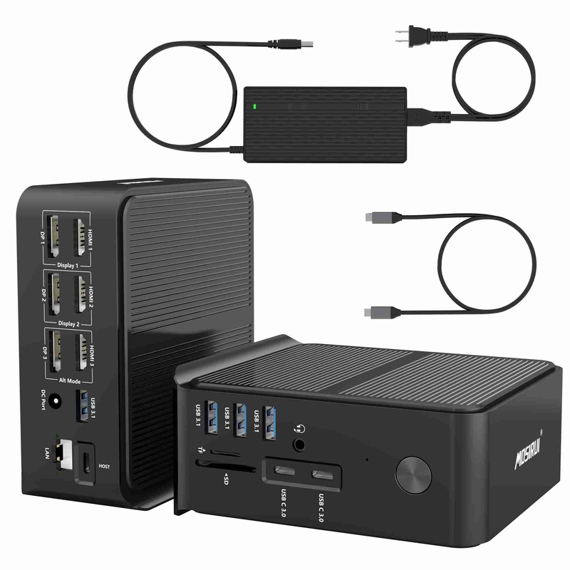 HDMI 4k 60hz Thunderbolt 3 Monitor Gigabit Ethernet Kartenleser und Audio Combo Jack