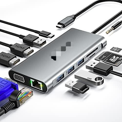 10/100/1000 Mbps Ethernet USB C Adapter Kompatibel mit Windows/ MacOS/ Android/ Linux bis zu 10 Gbps Datenübertragungsgeschwindigkeit