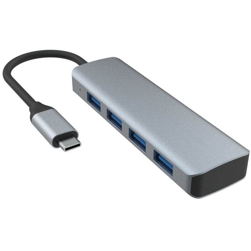 USB C bis 4 Anschlüsse USB 3.0 Hub Erweiterungsdock USB Typ-C bis 4 USB 3.0 HUB Aluminiumlegierung 5G Übertragung