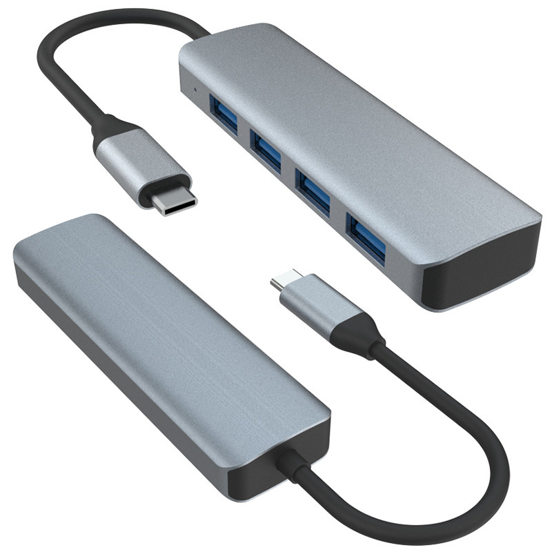 USB C bis 4 Anschlüsse USB 3.0 Hub Erweiterungsdock USB Typ-C bis 4 USB 3.0 HUB Aluminiumlegierung 5G Übertragung