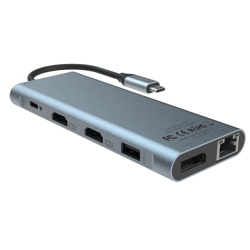 6 in 1 USB C Hub Typ C Adapter 4K HDMI 60hz Multiport Kartenleser USB3.0 TF PD SD Leser