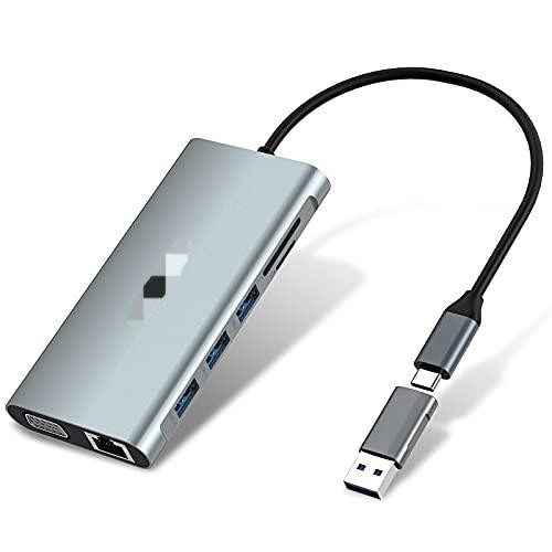 7 in 2 Docking Station USB C Thunderbolt Hub HDMI 4K Kartenleser Für Macbook Pro