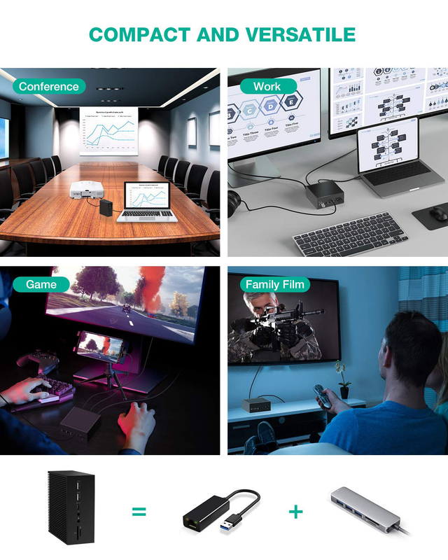 DisplayLink Docking Station für Macbook Pro Dual Monitors M1/M2 Windows 15 In 1 USB C 3.0 Laptop