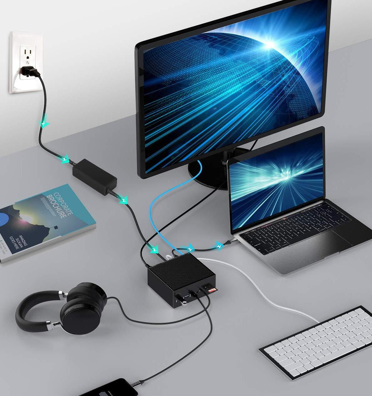 DisplayLink Docking Station für Macbook Pro Dual Monitors M1/M2 Windows 15 In 1 USB C 3.0 Laptop