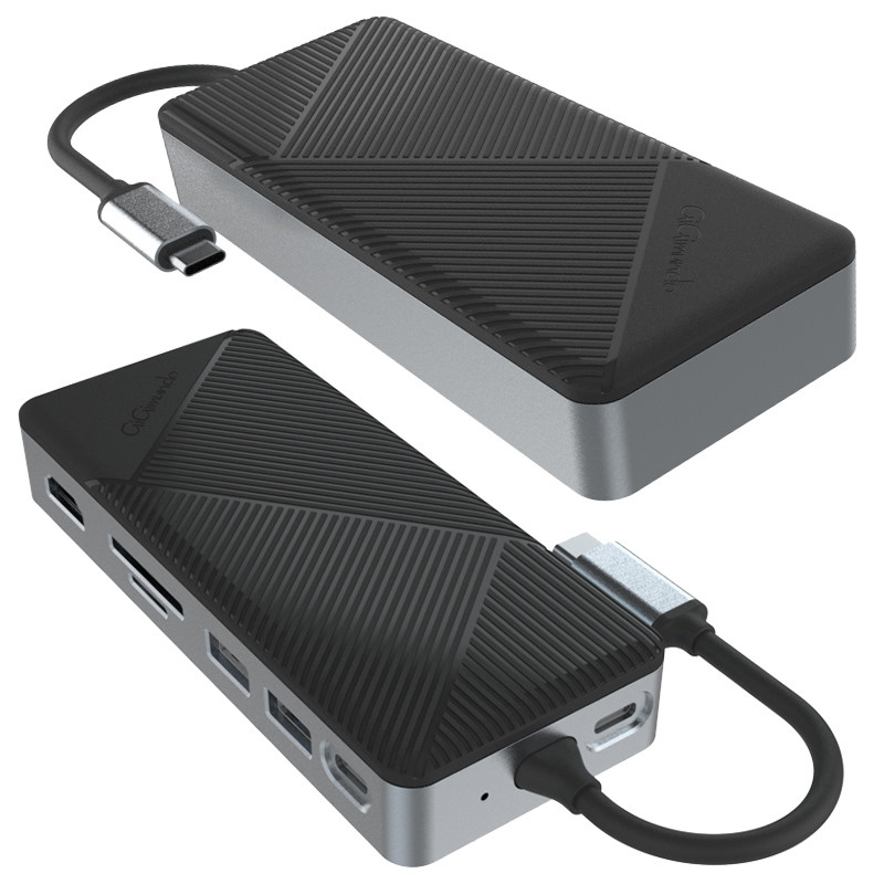 USB C Displaylink Docking Station mit 10 Gbps USB 3.2 Gen2 M.2 NVMe/SATA SSD Reader
