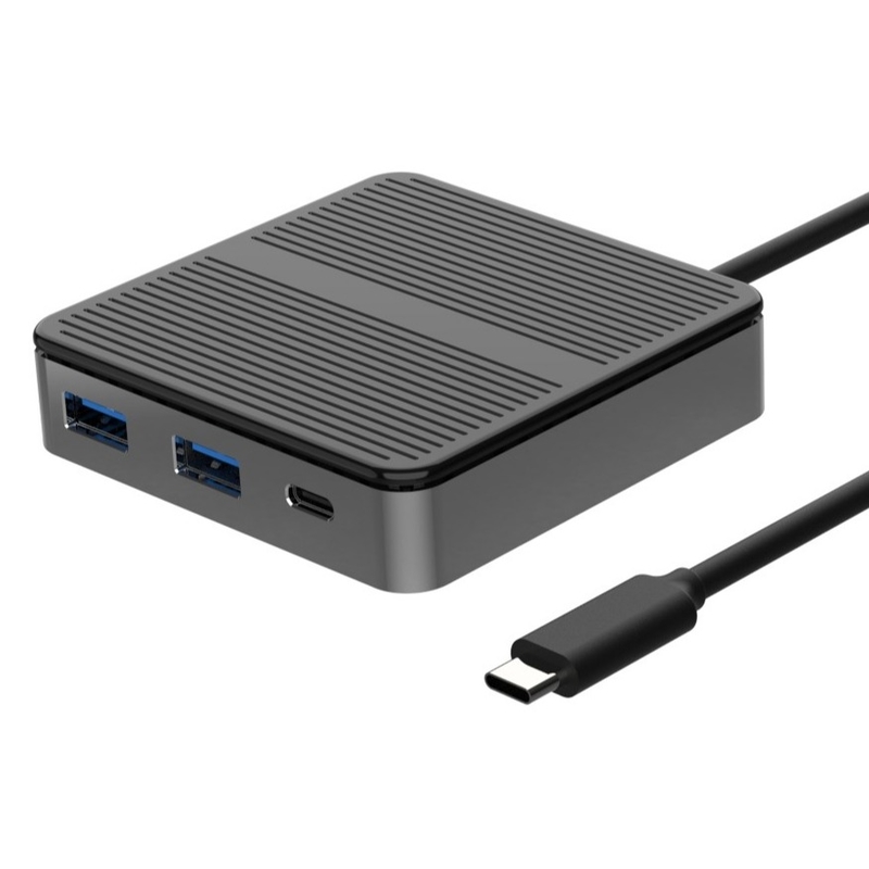 Quadratisch schwarz USB C zu USB Adapter Mac 6 in 1 USB C zu USB A Hub Adapter OTG Adapter