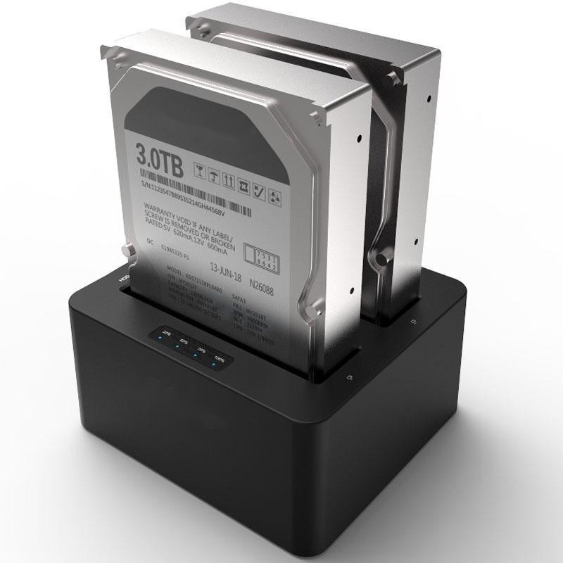 6Gbps SATA I/II/III Externer HDD-Festplatten-Duplikator und -Kloner mit Stand-Alone-Klonmodus für das gesamte Laufwerk