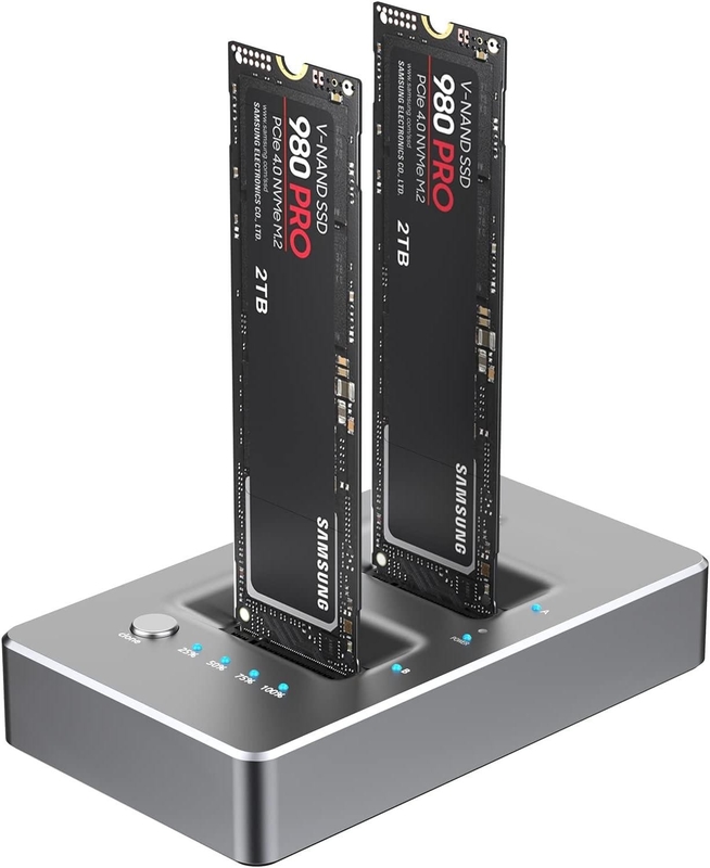 Offline Klon Docking Station Externe Festplatte Duplikator Dock NVMe M.2 SSD Unterstützung einer Schlüssel-System-Diskkopie