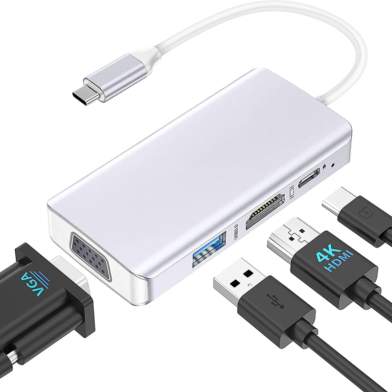 Weißes USB-C Docking Hub-Station Dual Monitor für dreifache 4K 60hz Datenübertragung Adapter