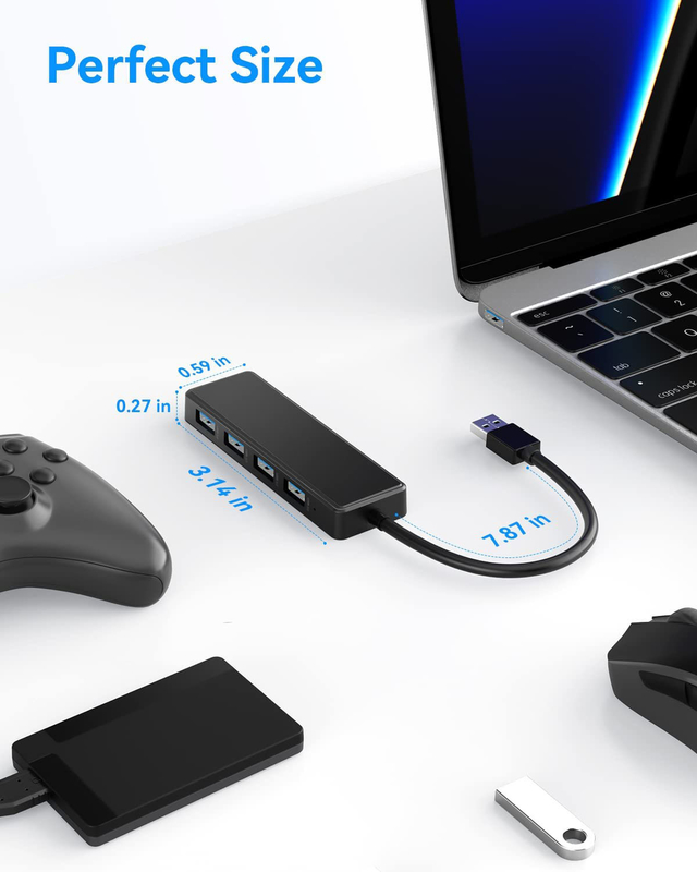 4 Anschlüsse USB C Hub Adapter USB 3.0 Hub Ultra Slim Portable Data Hub Anwendbar Datenübertragung