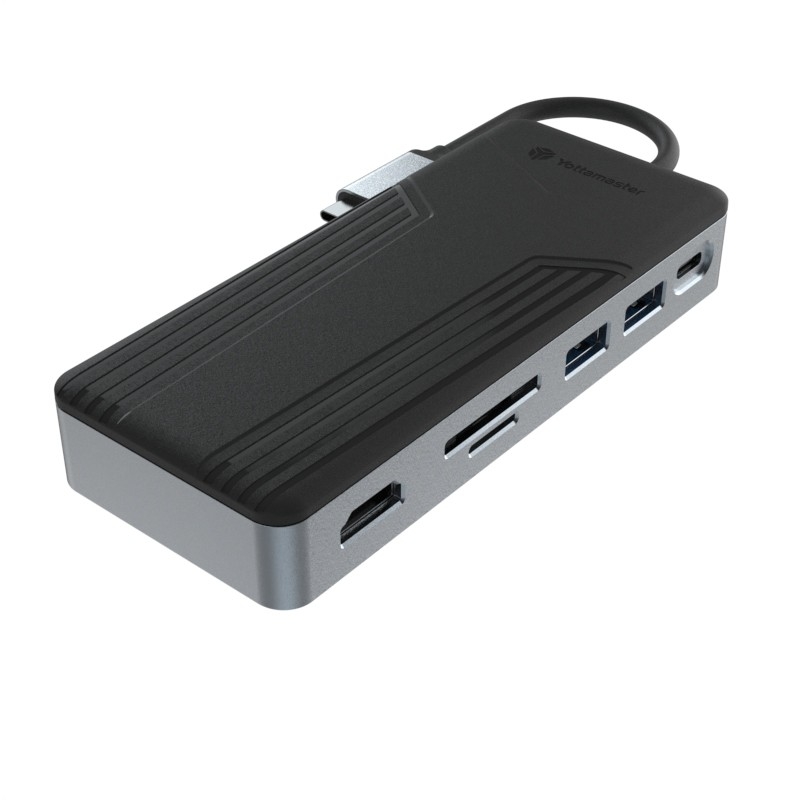 Aluminium-USB-C-Hub 9 in 1 Typ-C-Dockingstation mit SSD-Gehäuse Multifunktional