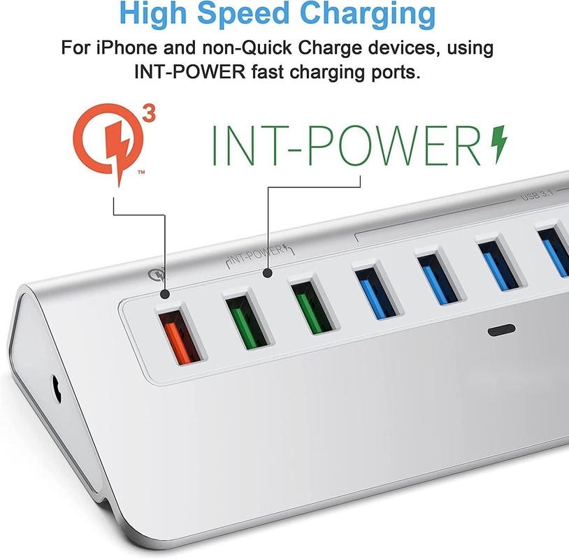 Datenübertragungsgeschwindigkeit bis 10/5 Gbps USB-C-Konnektor-Hub mit CE-Zertifizierung