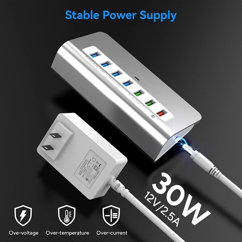 USB-C-Adapter 3.2 Hub Gen 2 USB C zu USB-Multiport-Adapter 30W Leistung für Laptop