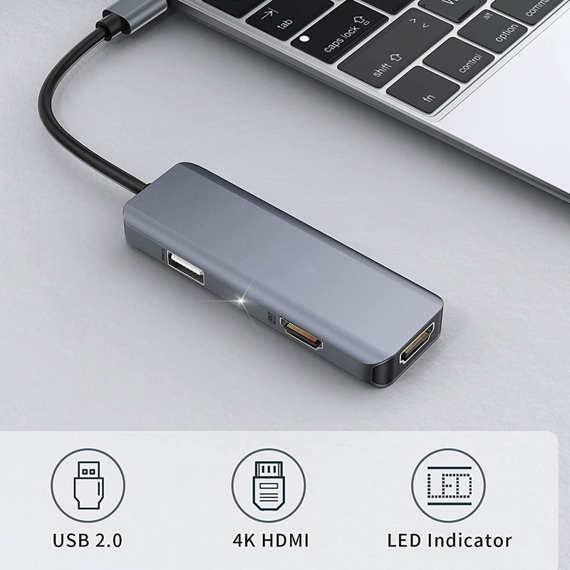 Dual USB C Adapter 3 in 1 Dongle 4K HDMI Docking Station kompatibel mit dem MacBook Pro