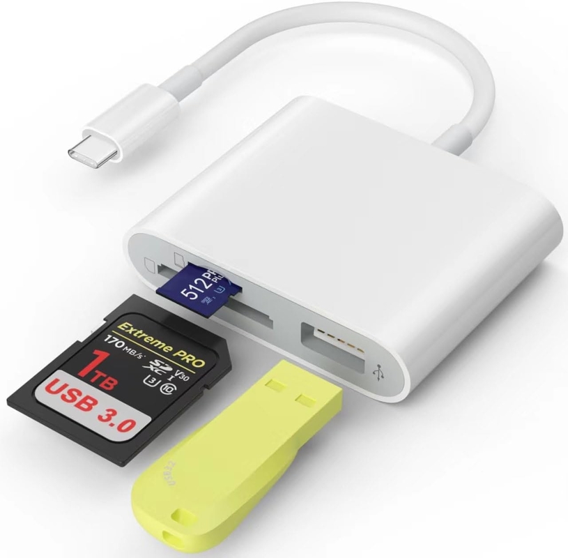Kartenleser USB 3.0 Hochgeschwindigkeit auf SD Micro SD Kartenadapter Speicherkartenleser iPhone 15