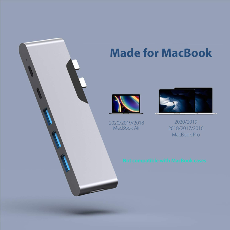 8 in 1 Dockstation Dual USB C Power Adapter Hub Kartenleser Pro Pad Konverter USB Hub für Mac