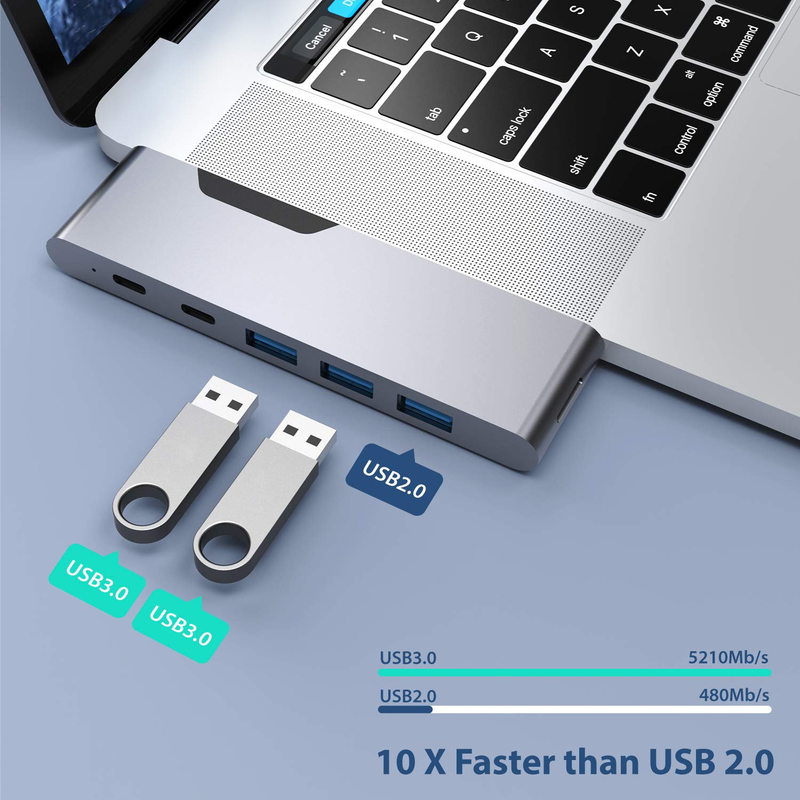 8 in 1 Dockstation Dual USB C Power Adapter Hub Kartenleser Pro Pad Konverter USB Hub für Mac