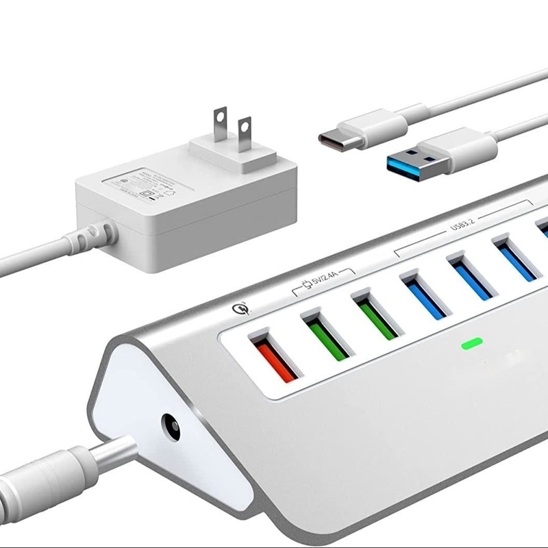 USB-Typ-C zu Ethernet-Adapter mit 14 USB-Ports 1000 Mbit/s Gigabit RJ45 LAN Hub