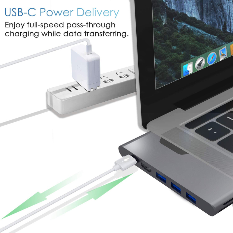 HDMI Multiport Adapter 8 In 1 Dual Connector USB Typ C Hub Docking Station Sd Tf Kartenleser 4k Video Usbc