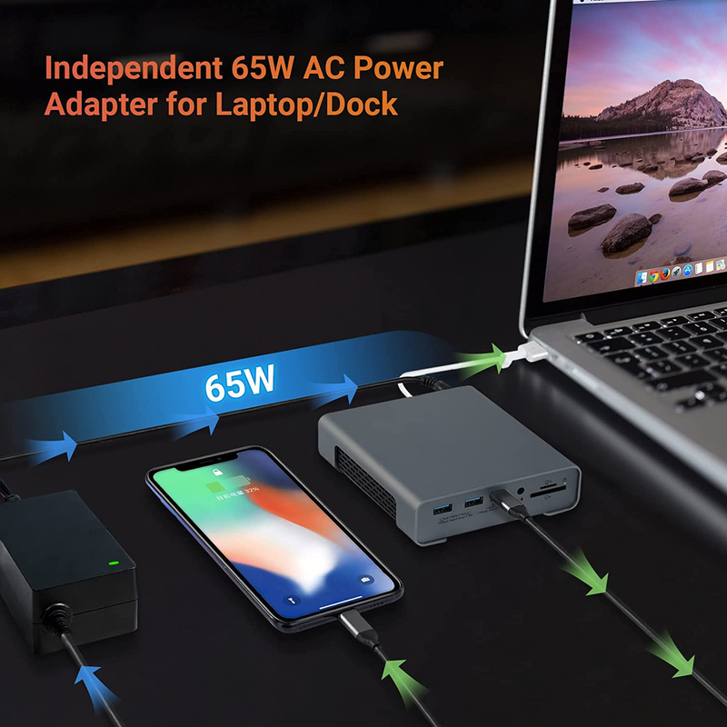 Anschluss USB Hub Adapter USB Typ-C 4K 60hz Monitor HDMI Ethernet RJ45 Anschlussstation