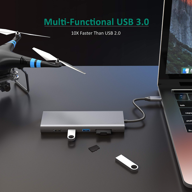 14 in 1 USB C Hub Docking Typ C Hub USB Typ C HDMI 2 Dreifachbildschirm Docking Station VGA 4K
