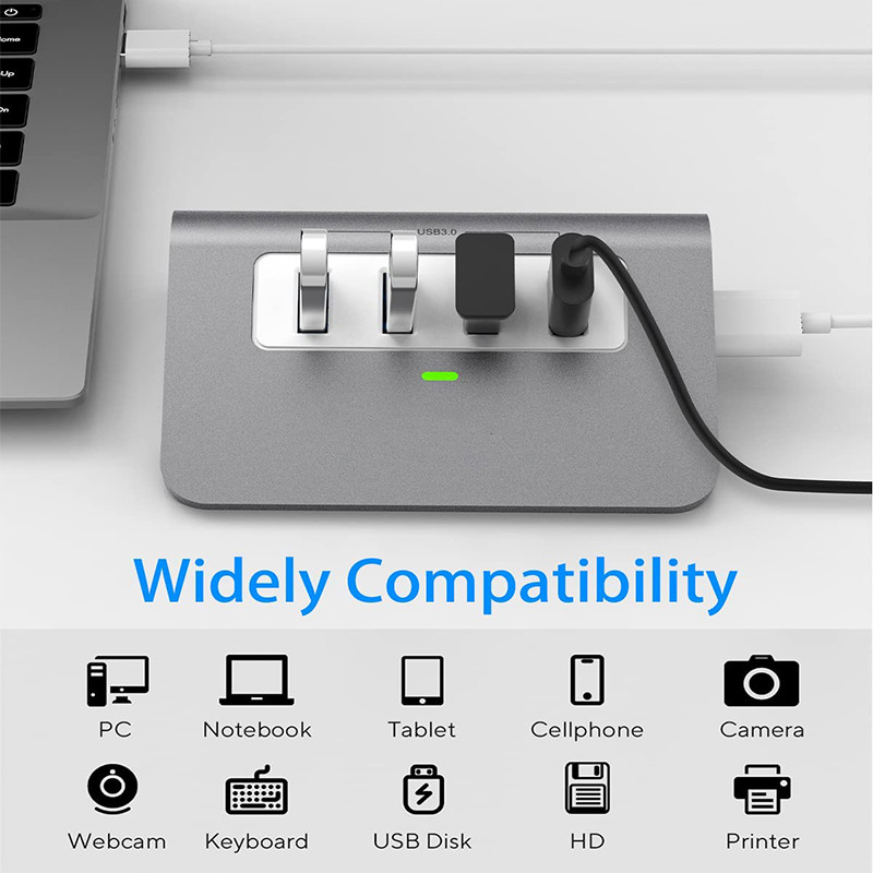 3.0 Extender 4 Port USB-C Adapter Hub USB Dock HUB Splitter USB Universal Device Laptop
