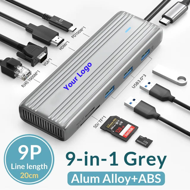 USB C Hub mit 4K HDMI und High-Speed USB 3.0 Kompatibel für Windows Mac