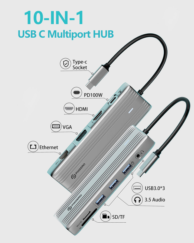 USB C Hub mit 4K HDMI und High-Speed USB 3.0 Kompatibel für Windows Mac