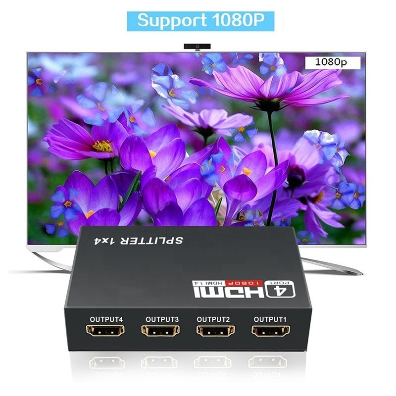 Professioneller HDMI Splitter 1x4 Full HD 3D 1080P 4 Ports Konverter für Fernseher weiblich-weiblich