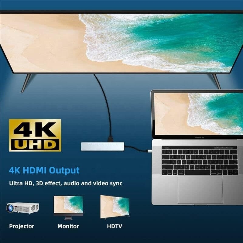 Vielseitiger 8-in-1-USB-C-Hub-Multiport-Adapter für Multitasking und Datenübertragung