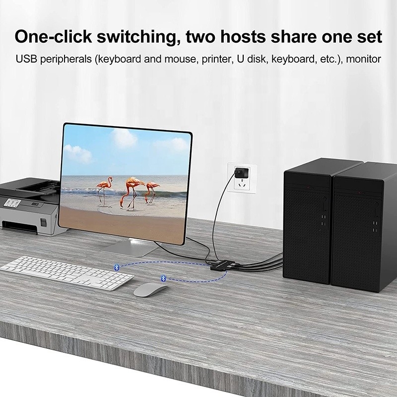 2 Anschlüsse HDMI 2.1 KVM-Schalter mit USB 3.0 2 Eingang 1 Ausgang LED-Anzeiger weiblich-weiblich