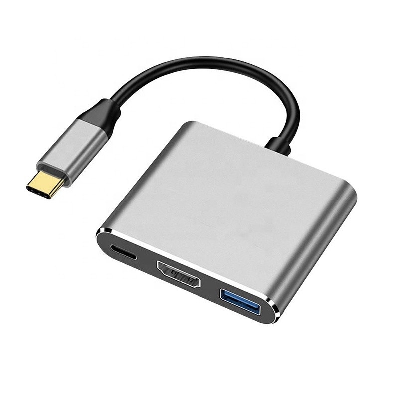 3-in-1 USB C Typ C Multifunktionshub zu USB-C PD HDMI USB 3.0 Adapter-Konverterkabel